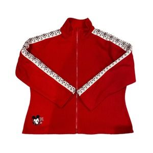 Disney Store Mickey Mouse Women's Red Fair Isle Holiday Sweater Jacket Large